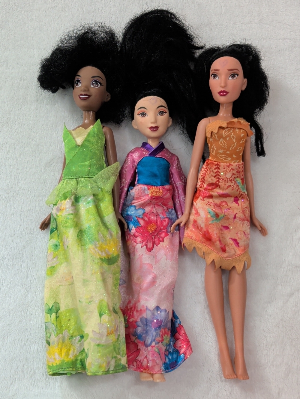 Set Of Princess Dolls- Tiana, Mulan, And Pocahontas